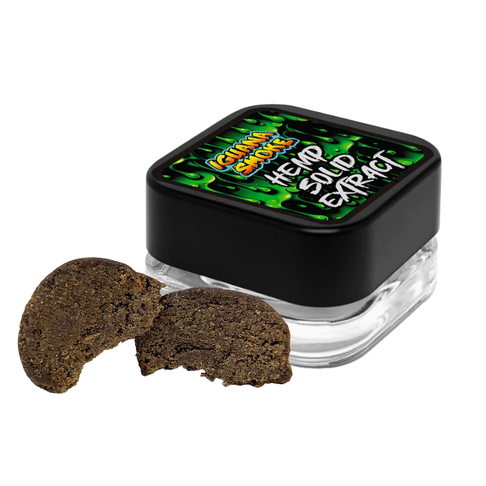 Iguana smoke CBD Hash in glass container