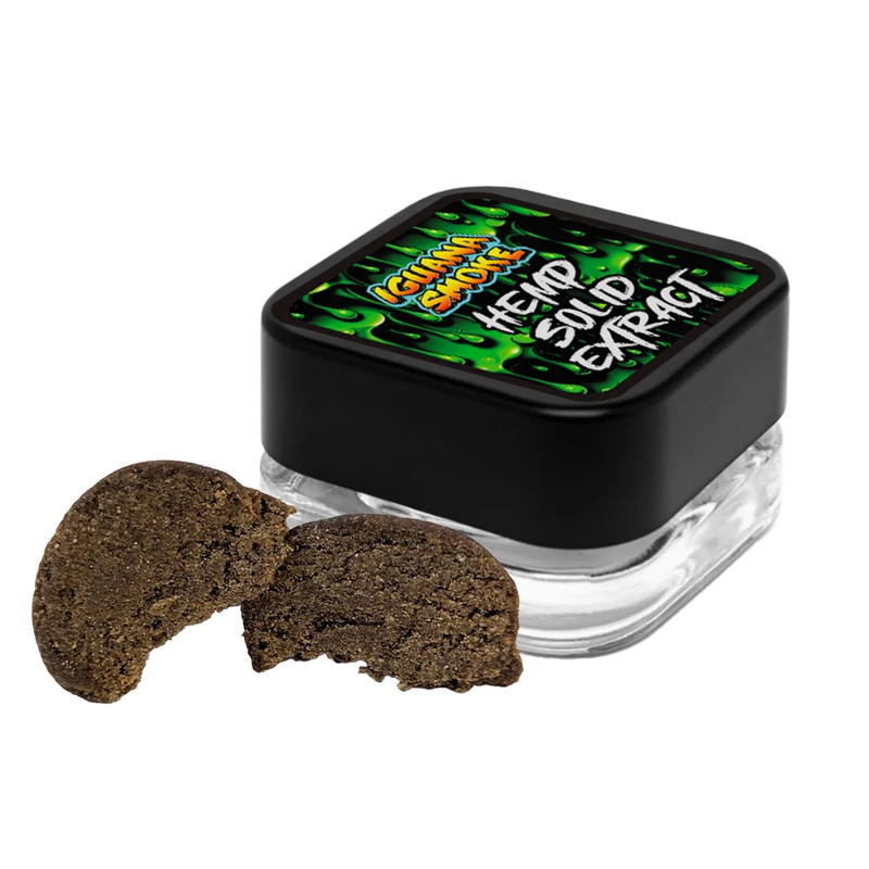 Iguana smoke CBD Hash in glass container