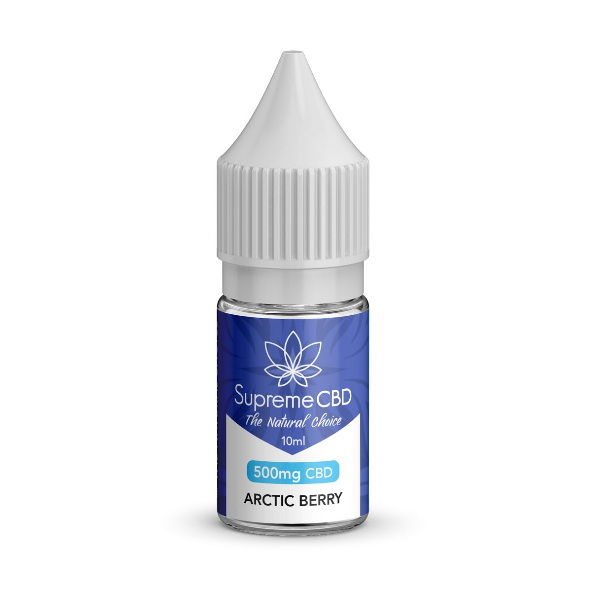 Supreme CBD Arctic Berry oil bottle on a white background