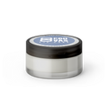 Silver container with black lid featuring 'CBD VAS' branding on a white background