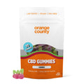 Packaging of Orange County CBD Gummies with cherry flavor on a white background