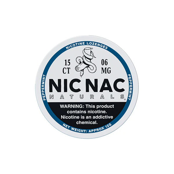 6mg Nic Nac Naturals Nicotine - 15 Lozenge Tablets (Buy 2 Get 1 Free) Peppermint