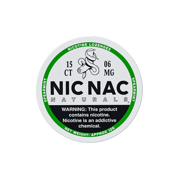 6mg Nic Nac Naturals Nicotine - 15 Lozenge Tablets (Buy 2 Get 1 Free) Spearmint