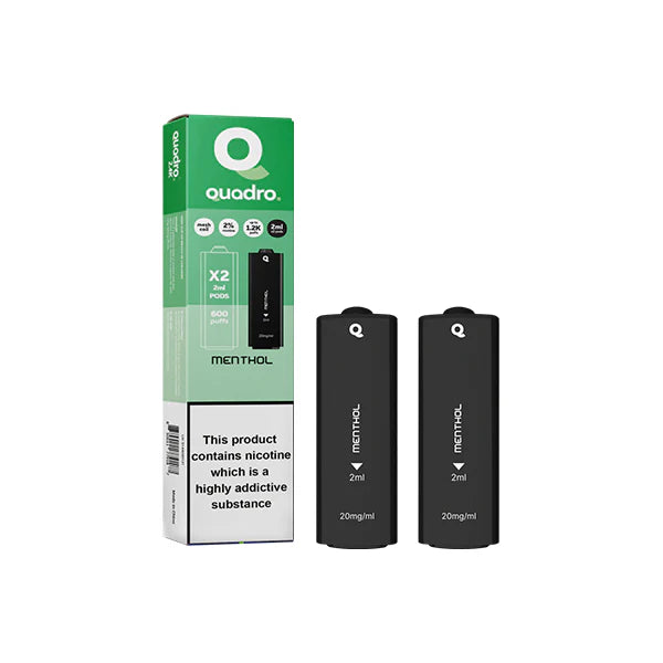 20mg Quadro 2.4k Replacement Pods - 2ml Menthol