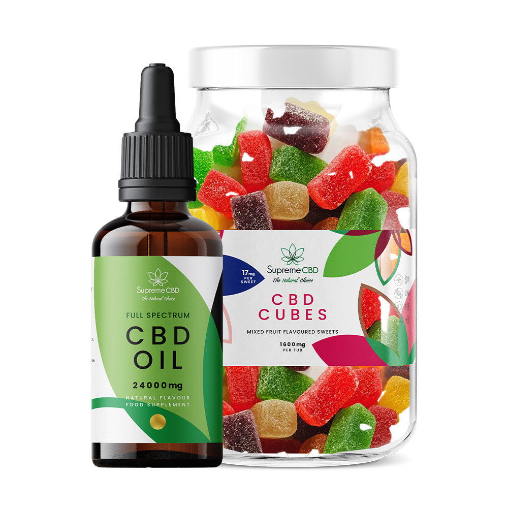 Supreme CBD Oil 24000mg (100ml) & Large CBD Gummies Bundle