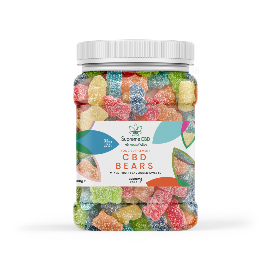 Supreme CBD Large Gummy Bears 3200mg | 32mg Broad Spectrum CBD Gummies