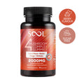 Bottle of SOOL Mushroom Complex Gummies with berry flavor and sugar-free label on a white background