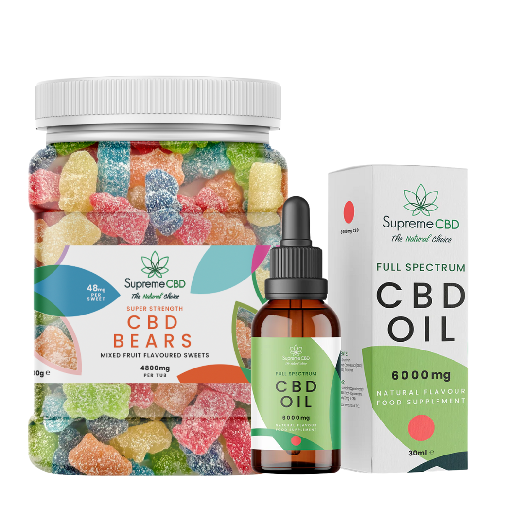 Supreme CBD Super Strength Bundle | 6000mg CBD Oil & FREE 4800mg CBD Gummies