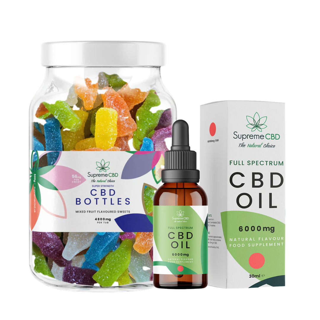 Supreme CBD Super Strength Bundle | 6000mg CBD Oil & FREE 4800mg CBD Gummies