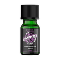 Green bottle with black cap labeled 'Amped' on a white background