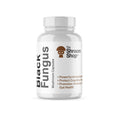 Bottle of Black Fungus mushroom capsules from The Shroom Shop on a white background