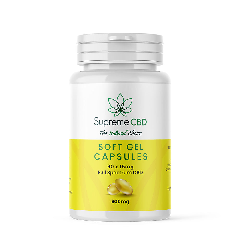 Supreme CBD Gel Capsules 900mg (15mg Each) | Full Spectrum CBD Capsules UK