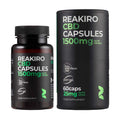 Two containers of Reakiro CBD capsules on a white background