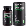 Two bottles of Reakiro CBD capsules on a white background
