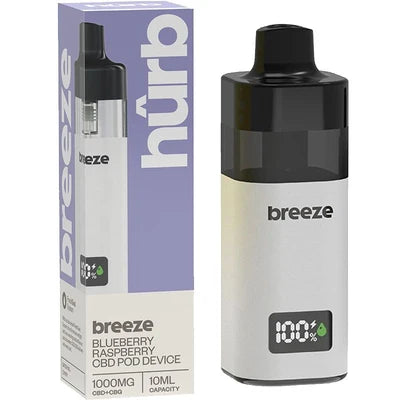 Hûrb Breeze 1000mg CBD + CBG Vape Kit – 10ml Prefilled Pod
