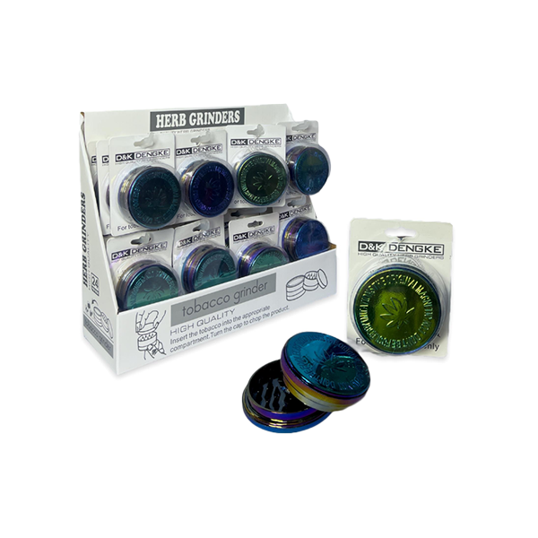 24 x D&K Plastic Shiny Grinder Leaf Design Display Pack - DK4004A - GS1417 Default Title