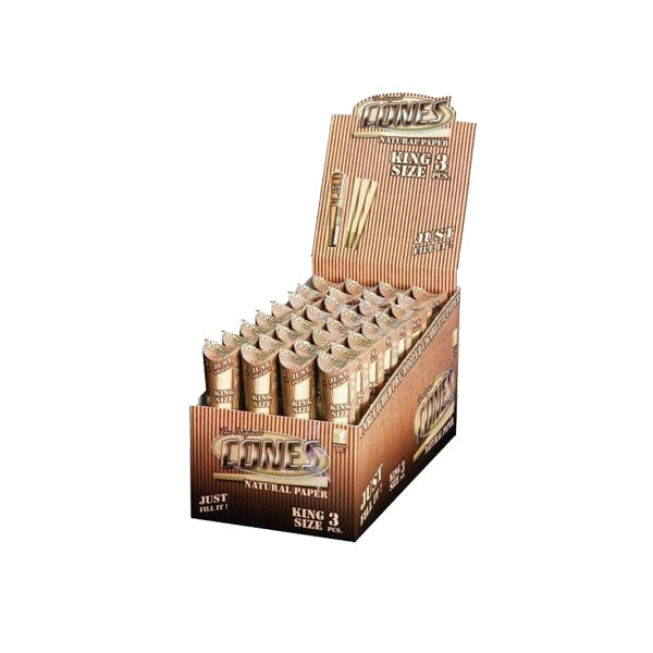 3 x 32 Mountain High King Size Pre-Rolled Cones Natural - Display Pack Default Title
