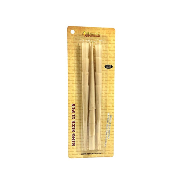 4Smoke King Size 12 piece Organic Brown Pre-rolled Rolling Paper Default Title