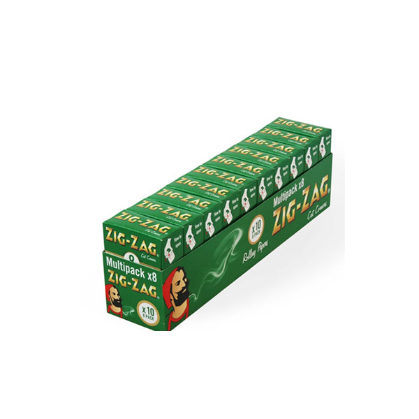 8 Booklet Zig-Zag Green Regular Rolling Papers - Pack Of 10 Default Title