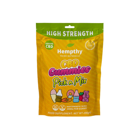 Hempthy 1000mg CBD Pick n Mix Gummies - 50 Pieces Default Title