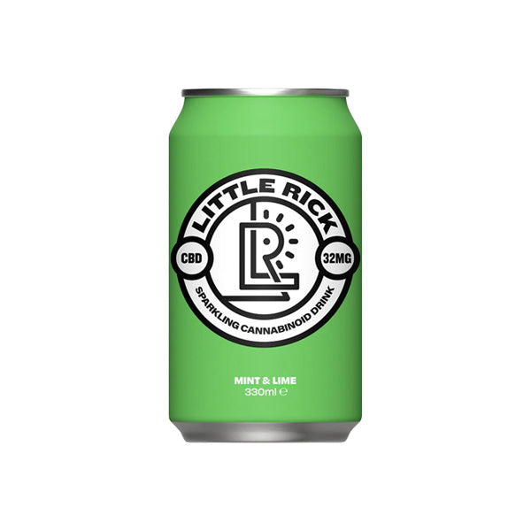 12 x Little Rick Drink 32mg CBD Sparkling 330ml Mint & Lime Default Title