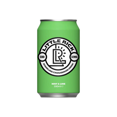 12 x Little Rick Drink 32mg CBD Sparkling 330ml Mint & Lime Default Title