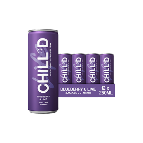12 x CHILL°D 20mg CBD Sparkling 250ml Blueberry & Lime Default Title