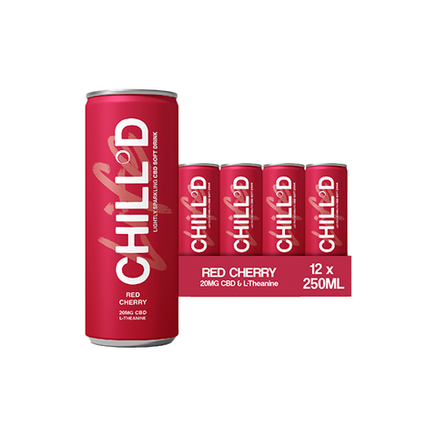 12 x CHILL°D 20mg CBD Sparkling Drink 250ml Red Cherry Default Title