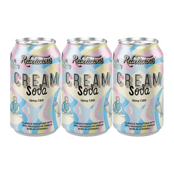12 x Rebelicious 15mg CBD Cream Soda Sparkling Soft Drink - 330ml Default Title