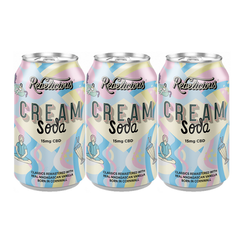12 x Rebelicious 15mg CBD Cream Soda Sparkling Soft Drink - 330ml Default Title