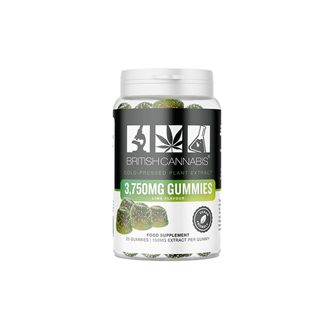 British Cannabis 3750mg Lime CBD Gummies- 25 Gummies Default Title