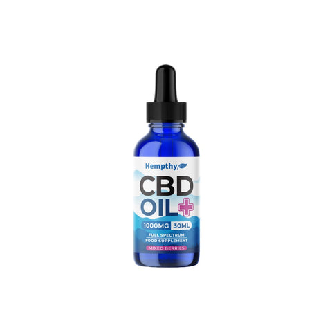 Hempthy 1000mg CBD Oil Full Spectrum Food Supplement Mixed Berries - 30ml Default Title