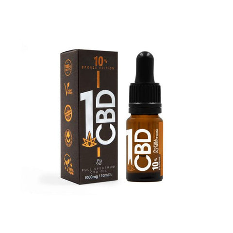 1CBD 10% Pure Hemp 500mg CBD Oil Bronze Edition 5ml Default Title