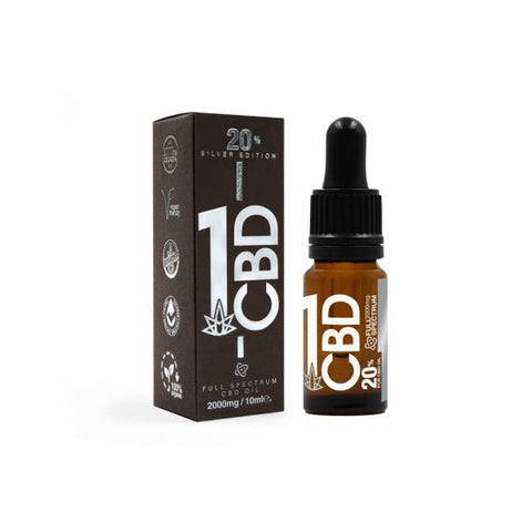 1CBD 20% Pure Hemp 2000mg CBD Oil Sliver Edition 10ml Default Title