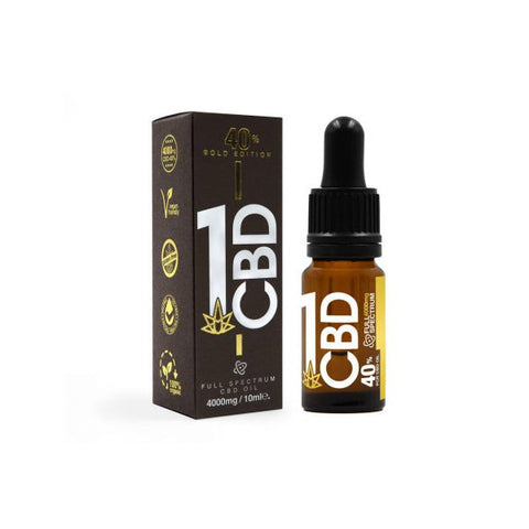 1CBD 40% Pure Hemp 4000mg CBD Oil Gold Edition 10ml Default Title
