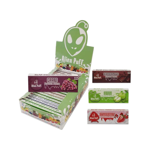 Alien Puff 1.25 Size Mixed Fruit Flavour Rolling Papers 20 Booklets (HP7901) Default Title