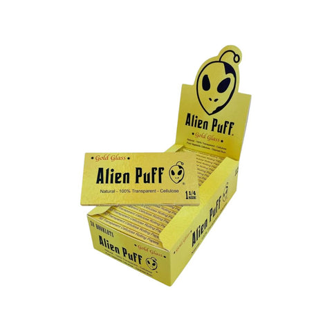 Alien Puff 1.25 Size Transparent Glass Papers Pack 24 Booklets (HP126) Default Title