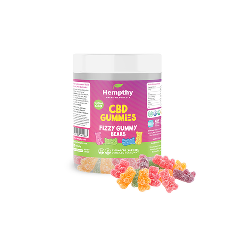 Hempthy 1200mg CBD Fizzy Gummy Bears - 40 pieces Default Title