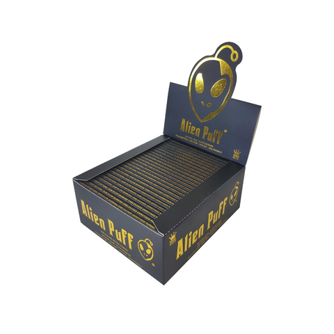 50 Alien Puff Black & Gold King Size Unbleached Brown Rolling Papers ( HP102 ) Default Title