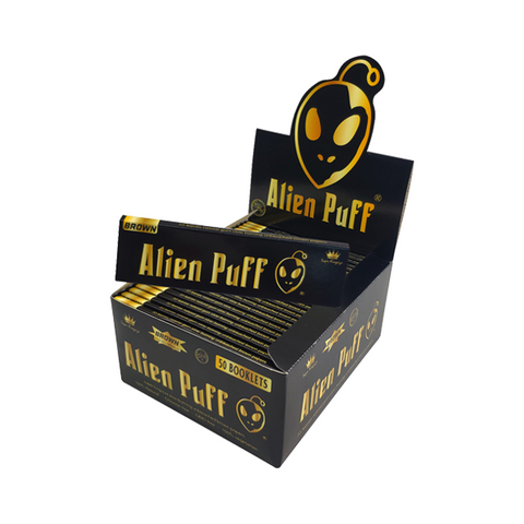 33 Alien Puff Black & Gold Super King Size Unbleached Brown Rolling Papers ( HP2104AP ) Default Title