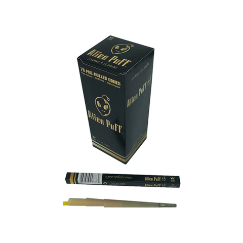 75 Alien Puff Black & Gold King Size Pre-Rolled Cones ( HP142 ) Default Title