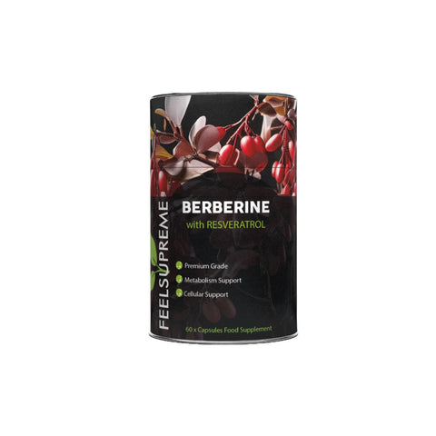 Feel Supreme 400mg Premium Berberine & Resveratrol Supplement Capsules - 60 Caps Default Title