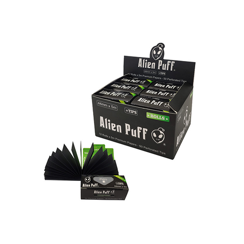 Alien Puff Rolls and Roach 5mx44mm White Rice Paper 12 Rolls (HP129) Default Title