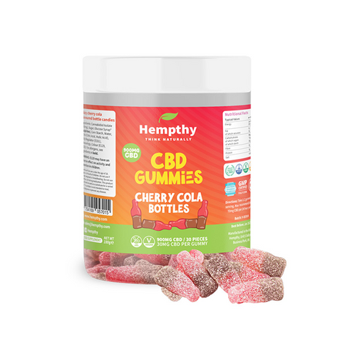 Hempthy 900mg CBD Cherry Cola Bottles - 30 Pieces Default Title