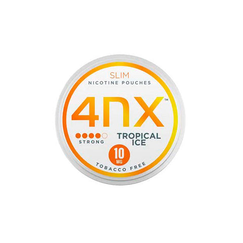 4NX 10mg Tropical Ice Slim Nicotine Pouches 20 Pouches Default Title
