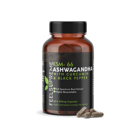 Feel Supreme 25200mg KSM66 Ashwagandha With Curcumin Capsules - 60 Caps Default Title