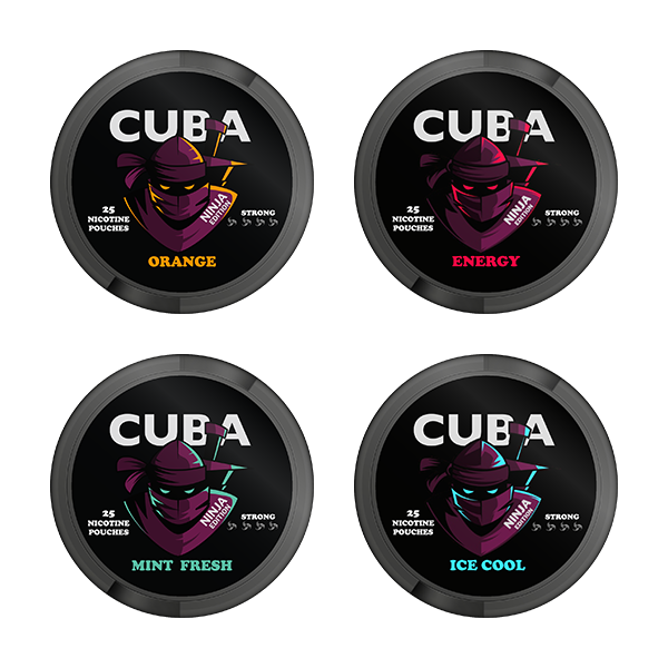 30mg CUBA Ninja Nicotine Pouches - 25 Pouches Mint Fresh