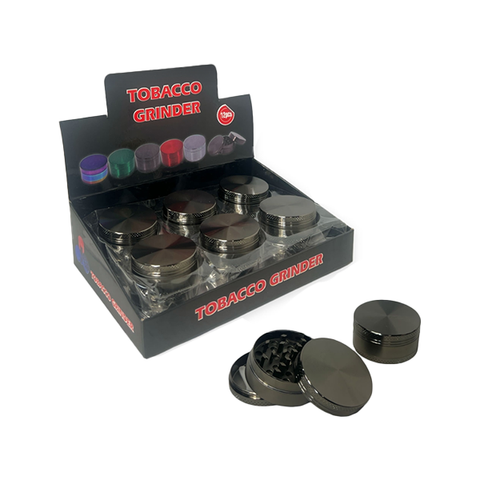 3 Parts Black Metal Tobacco Grinder - PH6906-Black Default Title