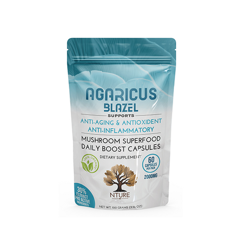 NTURE 2000mg Agaricus Blazel Mushroom Capsules - 60 Caps Default Title