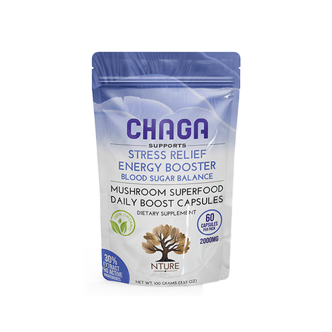 NTURE 2000mg Chaga Mushroom Capsules - 60 Caps Default Title